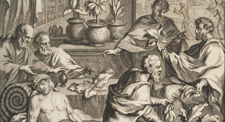 Frontispiece from De Morbis acutis et Chronicis by Caelius Aurelianus. Part of the Flax collection at VCU Tompkins-McCaw Library Special Collections and Archives.